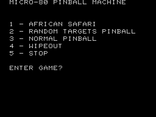 Micro-80 Pinball Machine (screenshot)