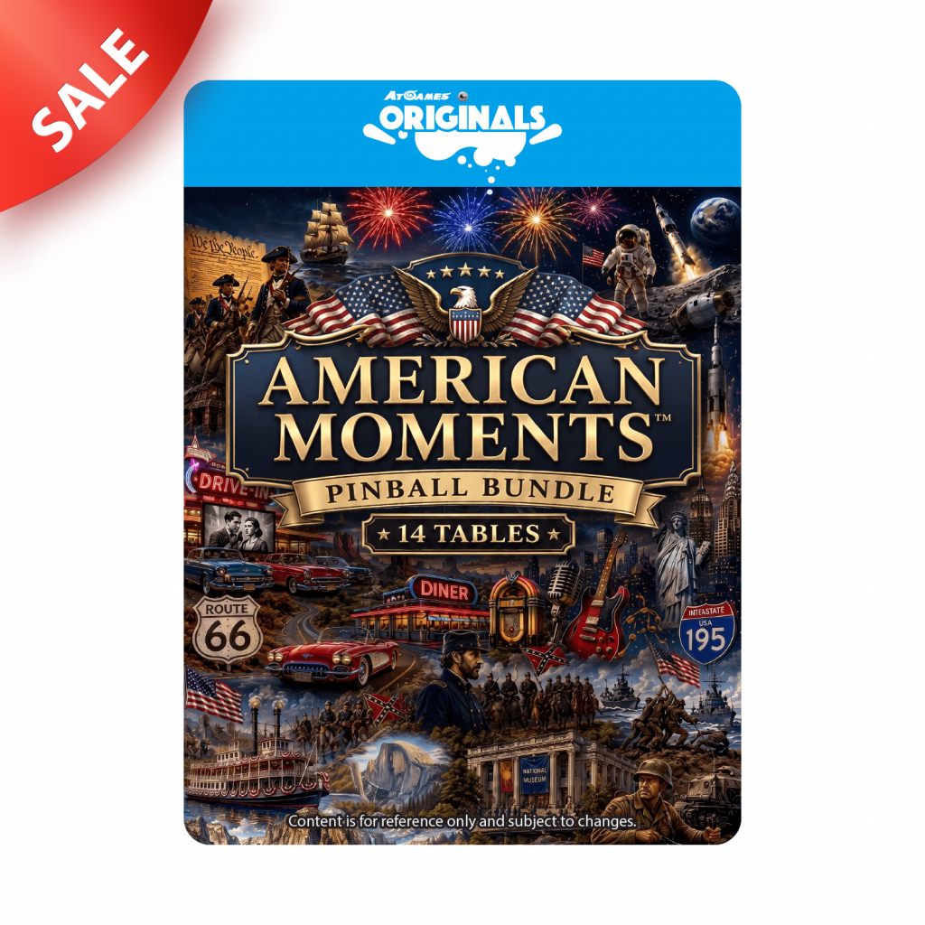 Preorder – American Moments™ Pinball Bundle – 14 Tables (For Legends Pinball HD and Legends Pinball Micro HD Only)