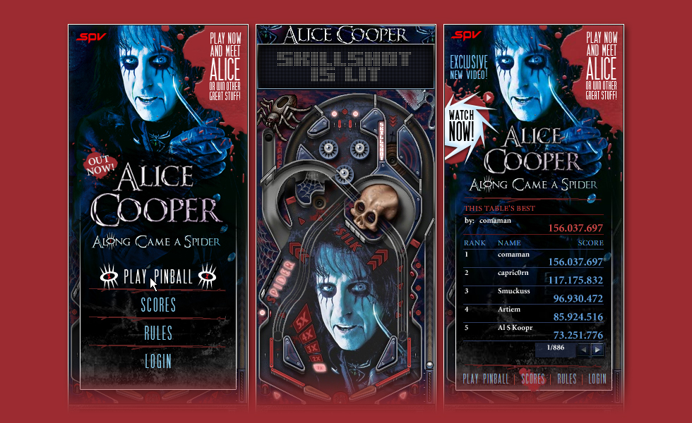 Alice Cooper: Along Came A Spider Pinball